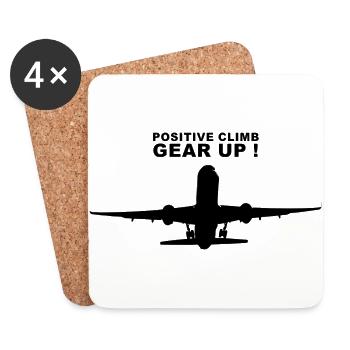Positive Climb Gear Up - Coasters (set of 4) - white - Front