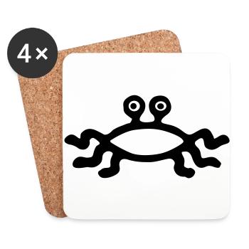 Flying Spaghetti Monster - Untersetzer (4er-Set) - Weiß - Vorne
