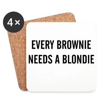 JL EVERY BROWNIE NEEDS A BLONDIE - Coasters (set of 4) - white - Front