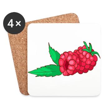 Himbeeren - Untersetzer (4er-Set) - Weiß - Vorne