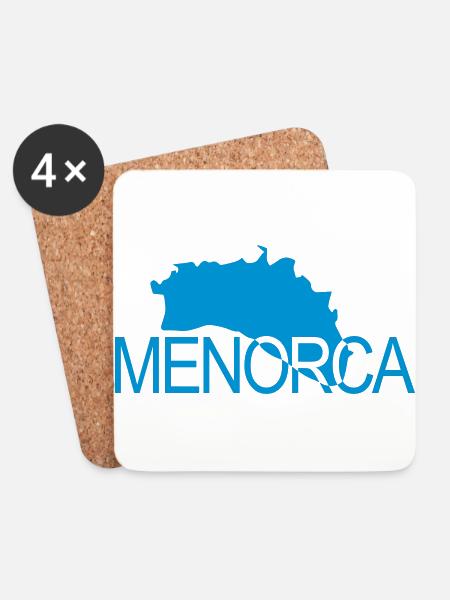 Menorca - Balearen Insel und Name - Untersetzer (4er-Set) - Weiß