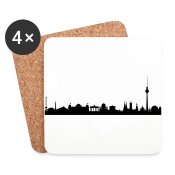 Skyline Berlin Noir - Dessous de verre (lot de 4) - blanc - Devant