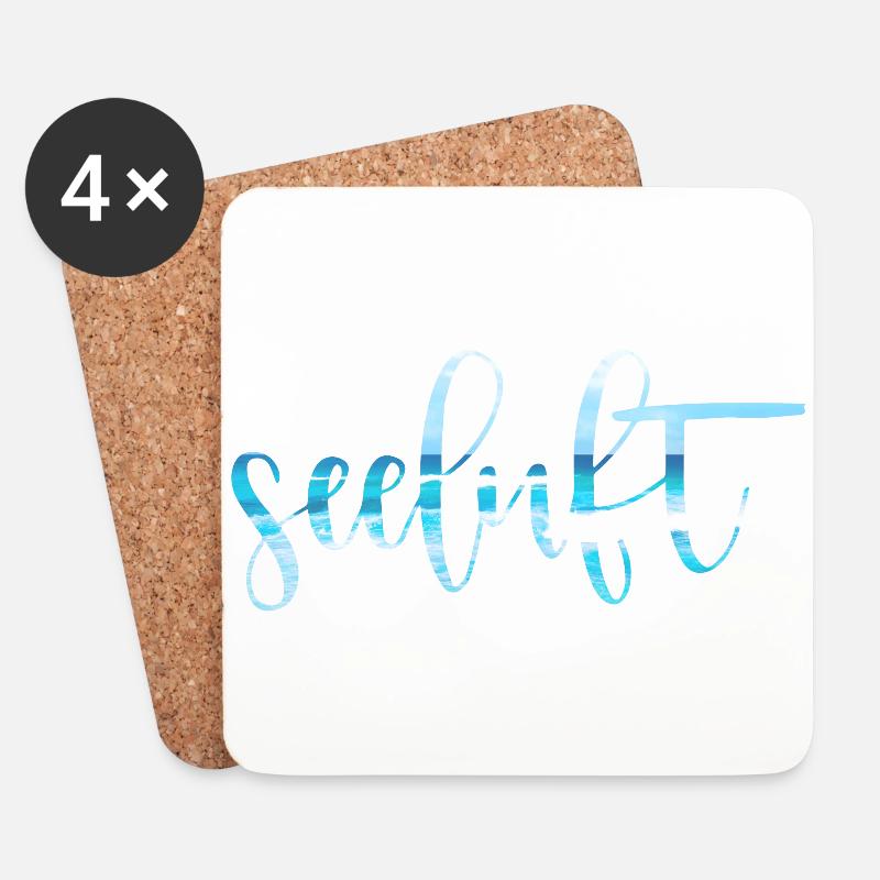 Seeluft Typografie - Untersetzer (4er-Set) - Weiß