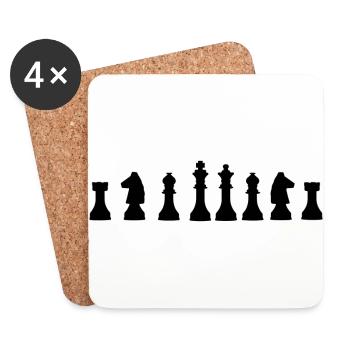 Schach - Untersetzer (4er-Set) - Weiß - Vorne