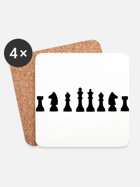 Schach - Untersetzer (4er-Set) - Weiß