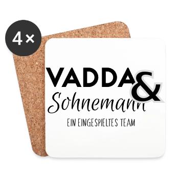 Père et fils une idée de cadeau d'équipe - Dessous de verre (lot de 4) - blanc - Devant