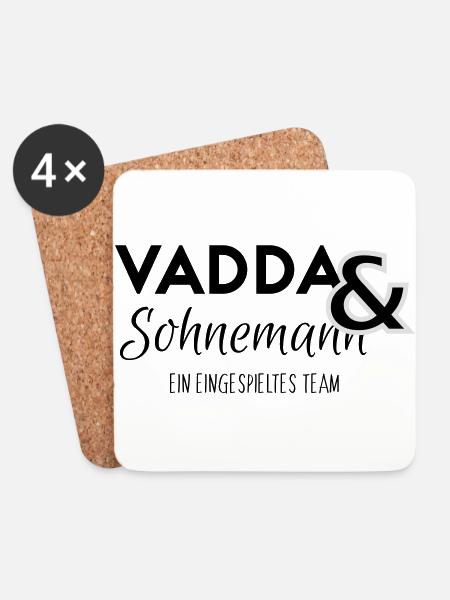Vater und Sohn ein Team Geschenk Idee - Untersetzer (4er-Set) - Weiß