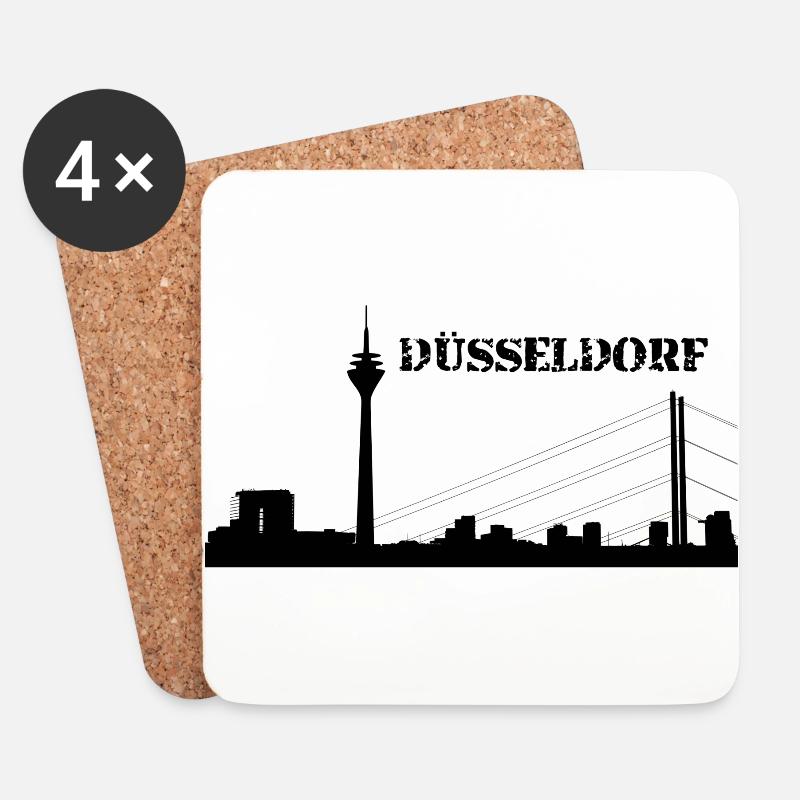 Düsseldorf - Skyline - Untersetzer (4er-Set) - Weiß