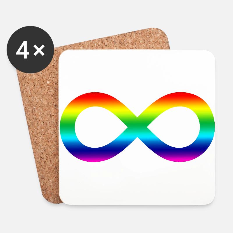 Unendlich Regenbogen - Untersetzer (4er-Set) - Weiß