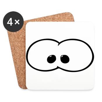 yeux - Dessous de verre (lot de 4) - blanc - Devant
