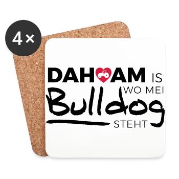 Dahoam is wo mei Bulldog steht - Untersetzer (4er-Set) - Weiß - Vorne