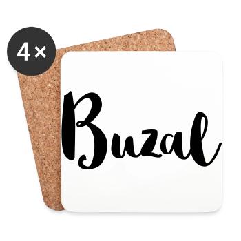 Buzal bayerisches Wort für Baby süßes Geschenk - Untersetzer (4er-Set) - Weiß - Vorne