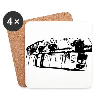 Schwebebahn - Untersetzer (4er-Set) - Weiß - Vorne