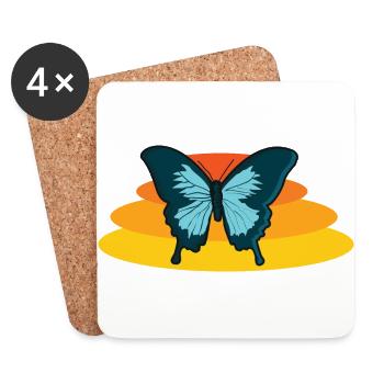 Schmetterling Motte Falter Schmetterlingsflügel - Untersetzer (4er-Set) - Weiß - Vorne
