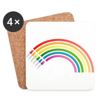 Regenbogen - Untersetzer (4er-Set) - Weiß - Vorne