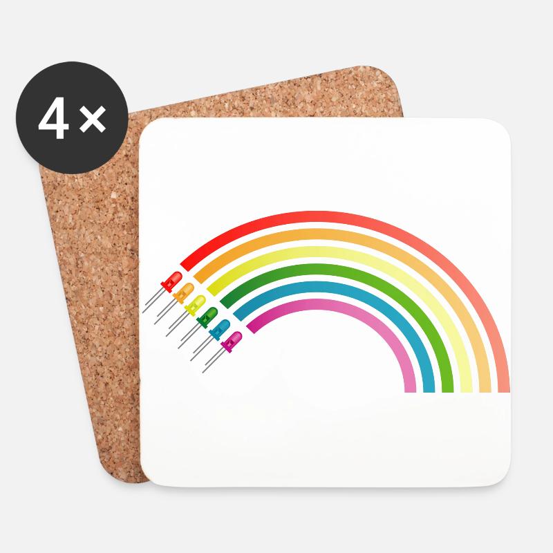 Regenbogen - Untersetzer (4er-Set) - Weiß