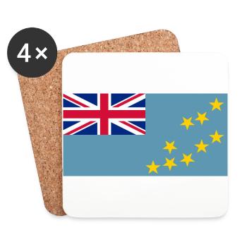 Tuvalu Flagg - Dessous de verre (lot de 4) - blanc - Devant