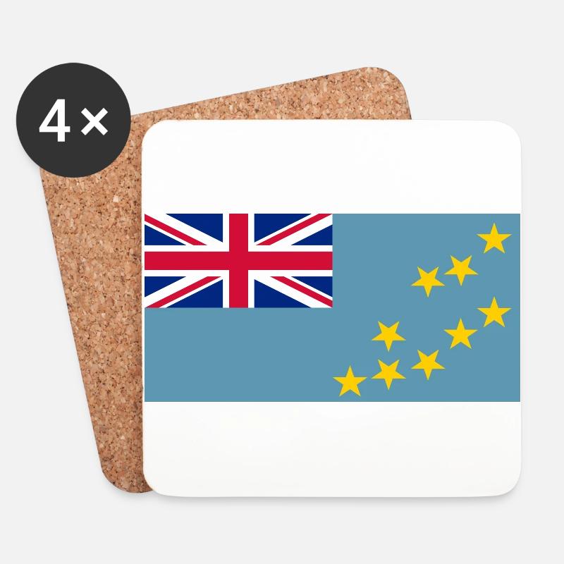 Tuvalu Flagg - Untersetzer (4er-Set) - Weiß