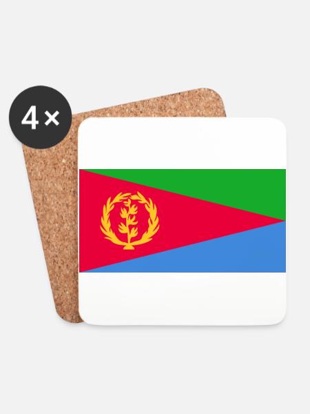 Eritrea-Flagge - Untersetzer (4er-Set) - Weiß