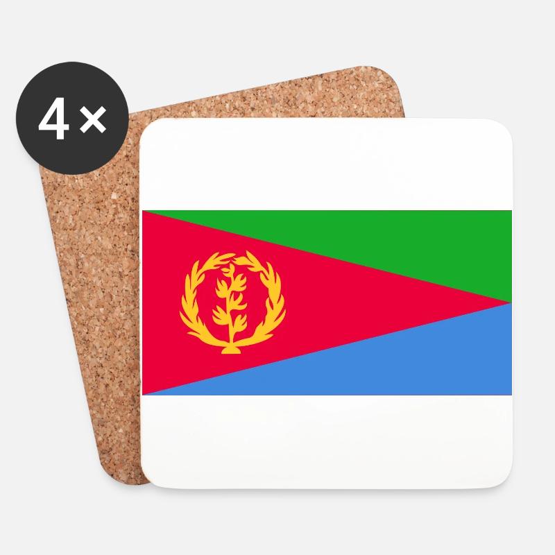 Eritrea-Flagge - Untersetzer (4er-Set) - Weiß