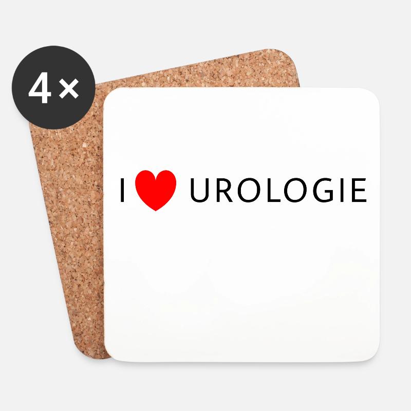 I love Urologie - Untersetzer (4er-Set) - Weiß