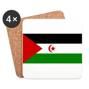 Drapeau du Sahara occidental - Dessous de verre (lot de 4) - blanc - Devant