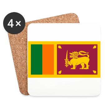 Sri Lanka Flagge - Untersetzer (4er-Set) - Weiß - Vorne