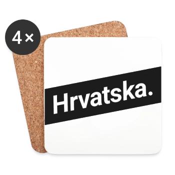 Hrvatska Croatie - Dessous de verre (lot de 4) - blanc - Devant