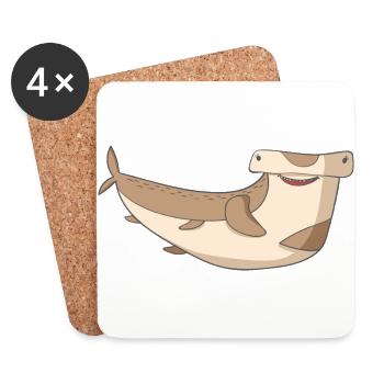 Hammerhai Drôle - Dessous de verre (lot de 4) - blanc - Devant