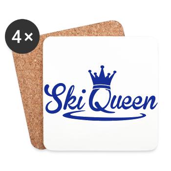 Ski Queen - snow Queen - ski ride snowboard - Coasters (set of 4) - white - Front