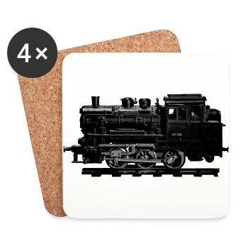 Train de marchandises Tender Locomotive et locomotive unique - Dessous de verre (lot de 4) - blanc - Devant