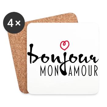 BONJOUR MON AMOUR - Dessous de verre (lot de 4) - blanc - Devant