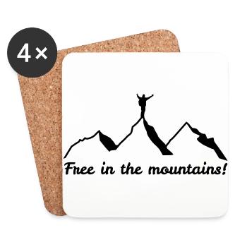 Free in the mountains - Coasters (set of 4) - white - Front