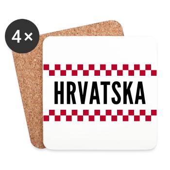 From Croatia with Love - Croatian checkers hrvatsk - Untersetzer (4er-Set) - Weiß - Vorne