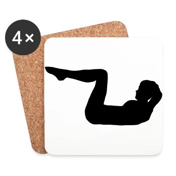 Fitness - Untersetzer (4er-Set) - Weiß - Vorne