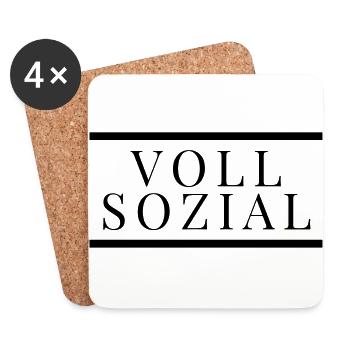 Sozial - Untersetzer (4er-Set) - Weiß - Vorne