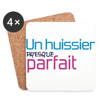 Huissier / Justice / Loi / Tribunal / Notaire - Dessous de verre (lot de 4) - blanc - Devant