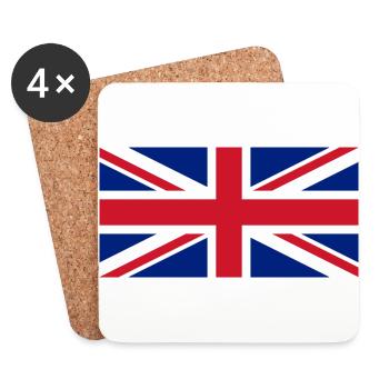Englische Flagge - Untersetzer (4er-Set) - Weiß - Vorne