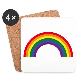 Rainbow / Regenbogen / Arc-En-Ciel (6er) - Coasters (set of 4) - white - Front