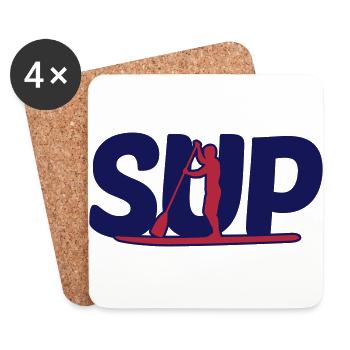 SUP Fahrer - SUP driver - Dessous de verre (lot de 4) - blanc - Devant