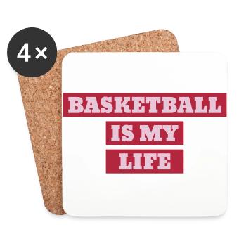 Basketball - Basket ball - Basket-ball - Baskette - Dessous de verre (lot de 4) - blanc - Devant