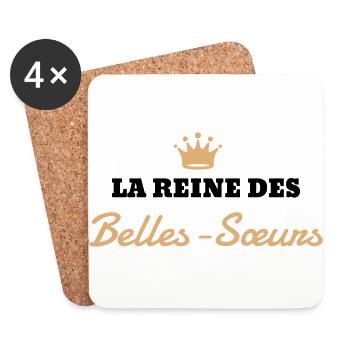 Belle Soeur / Sœur / Sœurette / Soeurette Famille - Dessous de verre (lot de 4) - blanc - Devant