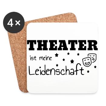 Theater / Theatre / Theaterleute / Schauspieler - Untersetzer (4er-Set) - Weiß - Vorne