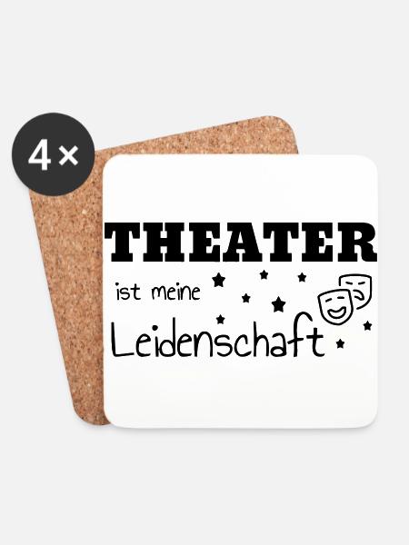 Theater / Theatre / Theaterleute / Schauspieler - Untersetzer (4er-Set) - Weiß