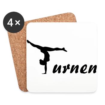 Turnen, Turnerin - Untersetzer (4er-Set) - Weiß - Vorne