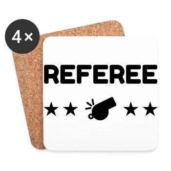 Arbitre / Arbitrage / Sport / Sifflet - Dessous de verre (lot de 4) - blanc - Devant