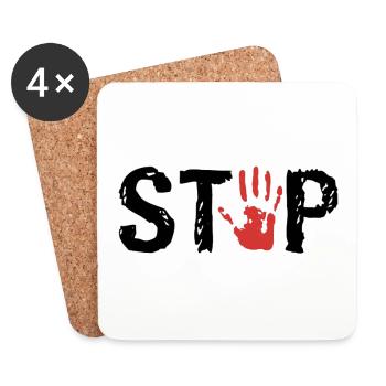 Stop - Coasters (set of 4) - white - Front