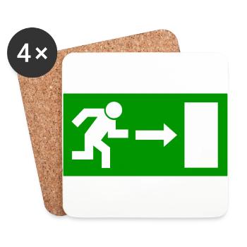Exit sign template to personalize - Coasters (set of 4) - white - Front