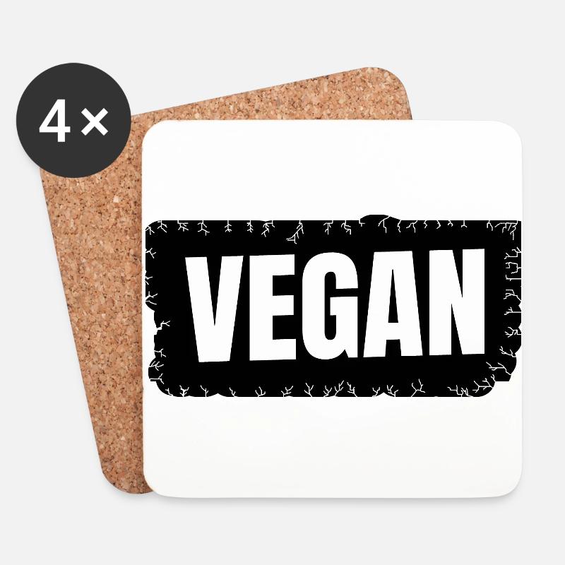 vegan - Vegan - Untersetzer (4er-Set) - Weiß