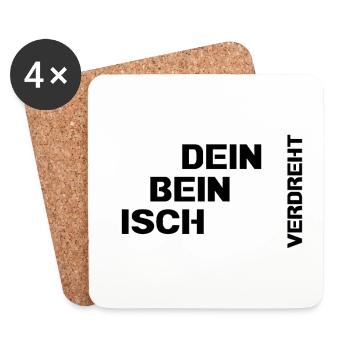 Dein Bein isch verdreht - Untersetzer (4er-Set) - Weiß - Vorne